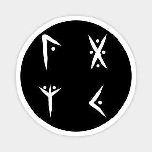 Four Runes in White Magnet